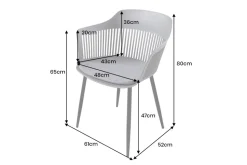 Design Stuhl AIRE grau Kunststoff Stahlgestell Indoor Outdoor inkl. Kissen
