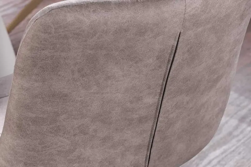 Design Stuhl DIVANI taupe Samt beiges Metallgestell
