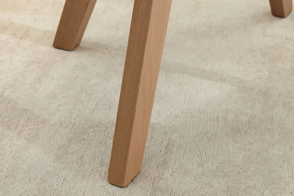 Design Stuhl LIVORNO beige Strukturstoff Massivholzbeine drehbar Auto-Return-Funktion