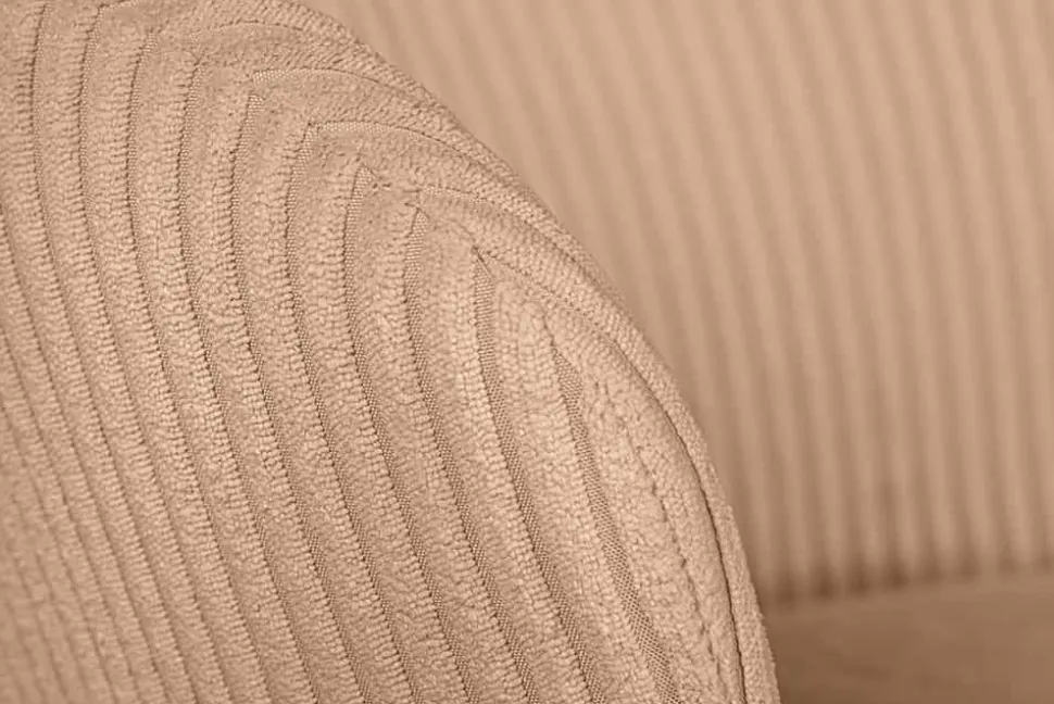 Design Stuhl LYON rosa Cord schwarze Metallbeine