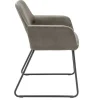 Design Stuhl MUSTANG antik taupe Microfaser mit Armlehne