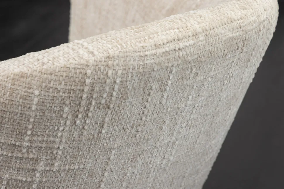 Design Stuhl NOBLESSE beige Chenille schwarzes Metallgestell