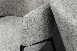 Design Stuhl NOBLESSE grau Chenille schwarzes Metallgestell