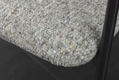 Design Stuhl NOBLESSE grau Chenille schwarzes Metallgestell