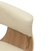 Design Stuhl ORGANIC natur Eiche creme beige Kunstleder mit Armlehnen