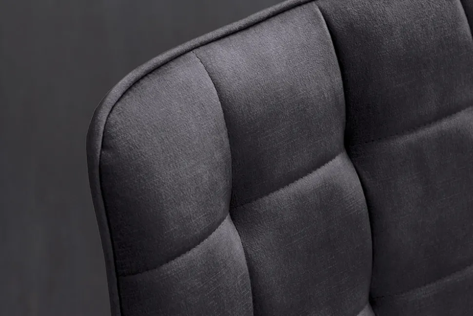Design Stuhl ROADSTAR grau Samt schwarze Metallbeine