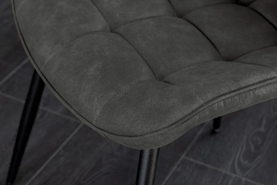 Design Stuhl ROADSTAR grau schwarze Metallbeine
