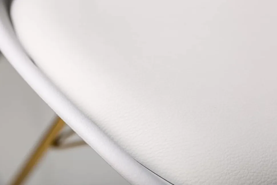 Design Stuhl SCANDINAVIA MEISTERSTÜCK weiß goldene Beine