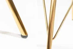 Design Stuhl SCANDINAVIA MEISTERSTÜCK schwarz goldene Beine