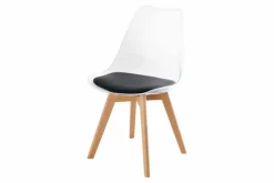 Design Stuhl SCANDINAVIA MEISTERSTÜCK transparent schwarz Kunststoff Buchenholz natur