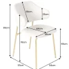 Design Stuhl VOGUE weiß Bouclé goldene Metallbeine