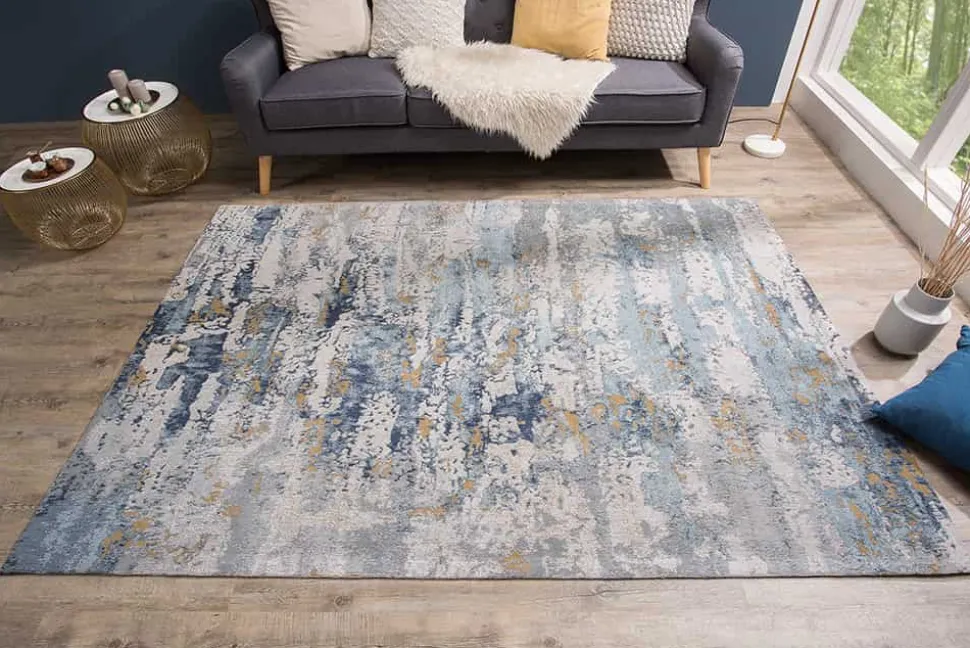 Design Teppich ABSTRAKT 240x160cm blau Baumwolle