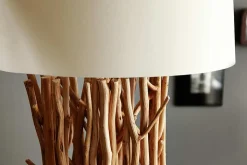 Design Treibholz Stehlampe EUPHORIA 180cm natur mit Leinenschirm