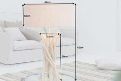 Design Treibholz Tischleuchte WILD NATURE 62cm sand mit Leinenschirm