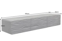 Design TV-Board WAVE 160cm schwarz Mangoholz mit 3D Schnitzereien hängend