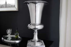 Design Vase GOAL 60cm silber Pflanzen Pokal Aluminium
