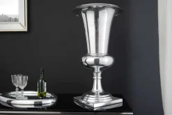 Design Vase GOAL 75cm silber Pflanzen Pokal Aluminium