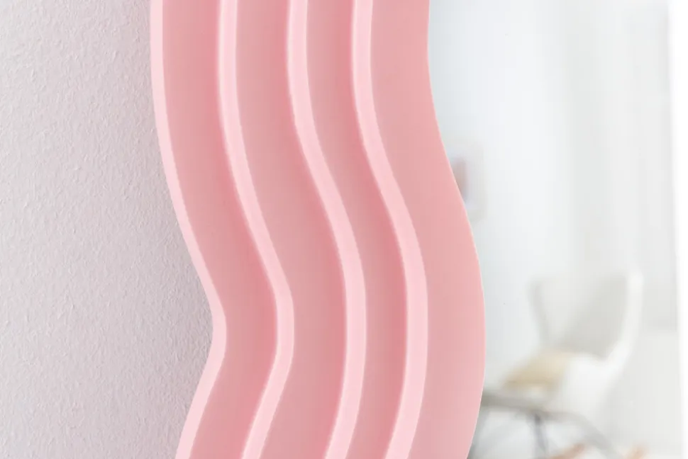 Design Wandspiegel WAVE 160cm rosa