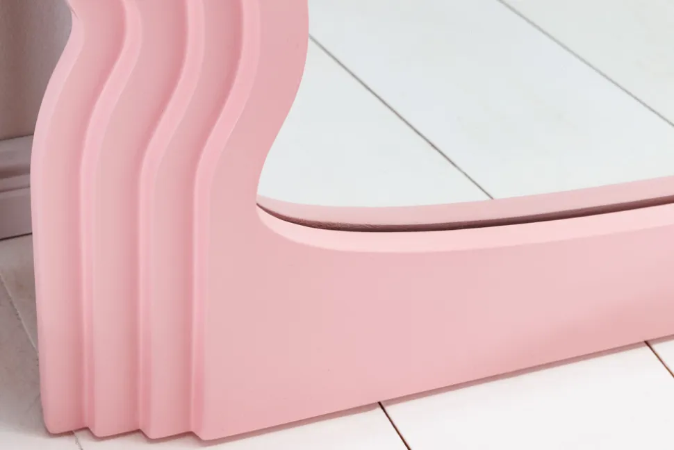 Design Wandspiegel WAVE 160cm rosa