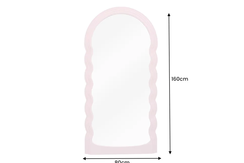 Design Wandspiegel WAVE 160cm rosa