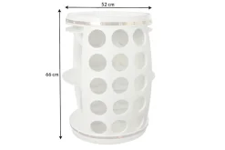 Design Weinfass BODEGA WHITE 70cm weiß gold Pinie Flaschen Gläseraufhängung