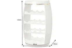 Design Weinfass BODEGA WHITE 65cm weiß gold Pinie Flaschenregal 14 Flaschen