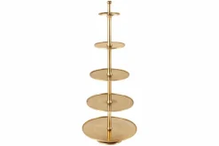 Design XXL Etagere ABSTRACT 150cm gold Metall mit fünf Etagen handmade