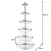Design XXL Etagere ABSTRACT 180cm silber Metall mit sechs Etagen handmade
