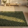3D Hochflor Teppich DUNE 230x160cm dunkelgrün Hoch-Tief-Effekt