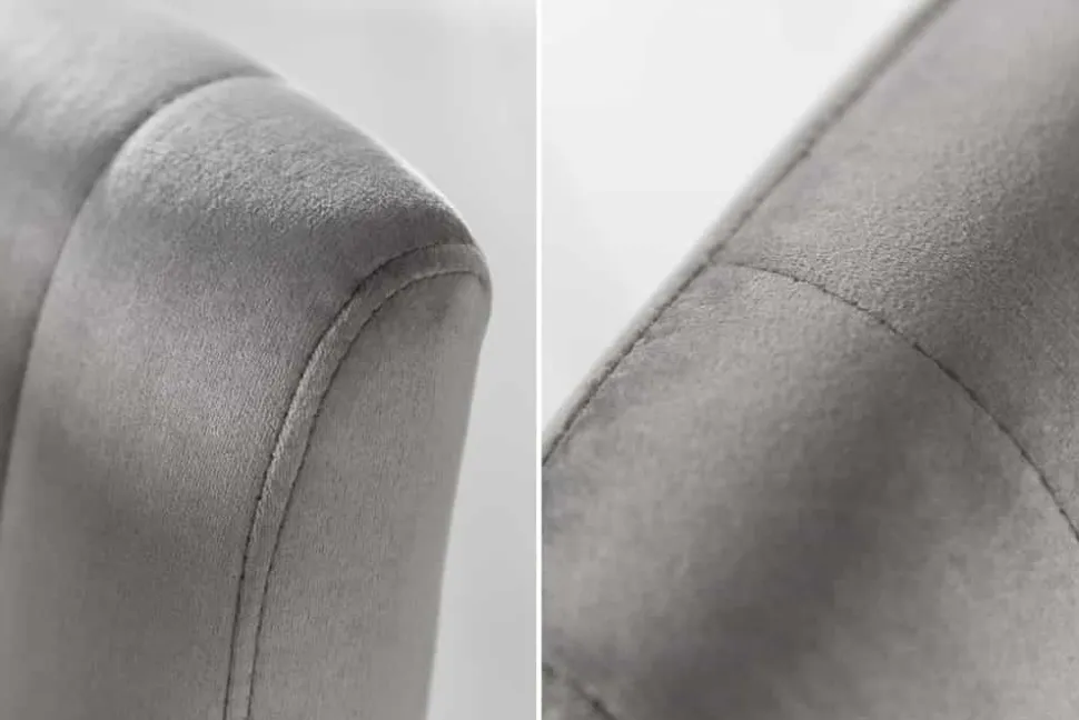 Drehbarer Barhocker PORTLAND grau Samt Barstuhl mit Lehne höhenverstellbar