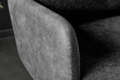 Drehbarer Design Barhocker BIG GEORGE anthrazit Samt Taschenfederkern mit Armlehnen