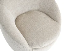 Drehbarer Design Sessel ALPINE beige Chenille Cremona 360° mit Armlehnen