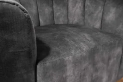 Drehbarer Design Sessel BABYLON dunkelgrau Samt Lounge Cocktailsessel
