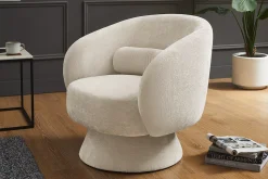 Drehbarer Design Sessel BOSSA NOVA beige Chenille