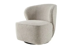 Drehbarer Design Sessel GATSBY taupe Bouclé Tweed Soft 360°