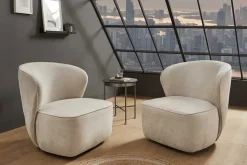 Drehbarer Design Sessel GATSBY beige Samt 360°