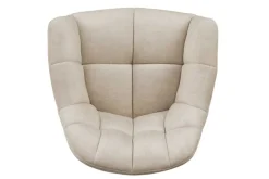 Drehbarer Design Stuhl PAPILLON beige Samt Eiche Massivholz mit Armlehnen
