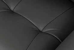 Drehbarer Design Stuhl SIGNATURE schwarz Echtleder 360° Taschenfederkern Metall