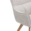 Drehbarer Design Stuhl VOGUE beige natur Strukturstoff Eichenholz 360° mit Armlehne