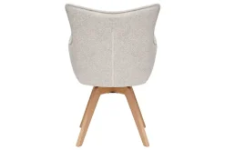 Drehbarer Design Stuhl VOGUE beige natur Strukturstoff Eichenholz 360° mit Armlehne