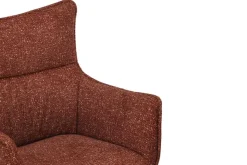 Drehbarer Design Stuhl VOGUE rost braun natur Strukturstoff Eichenholz 360° mit Armlehne