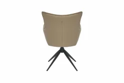 Drehbarer Design Stuhl VOGUE taupe Kunstleder Metall 360° mit Armlehne