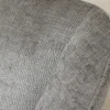 Drehbarer Retro Stuhl AVIGNON grau Chenille schwarze Metallbeine