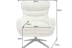 Drehbarer Sessel CLOUD champagner beige Chenille schwarz Metall