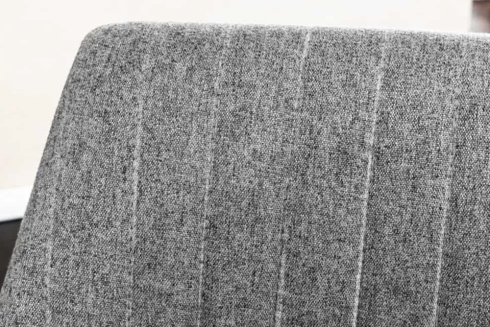 Drehbarer Sessel LOUNGER grau Strukturstoff Metallgestell schwarz