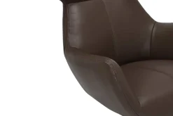 Drehbarer Sessel VOGUE brandy braun Kunstleder schwarze Metallbeine mit Armlehne