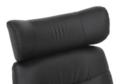 Drehbarer Sessel VOGUE COMFORT schwarz Kunstleder braun Walnuss-Design mit Armlehne