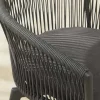 Drehbarer Stuhl ROPE anthrazit Aluminium Gartensessel inkl. Kissen In- und Outdoor