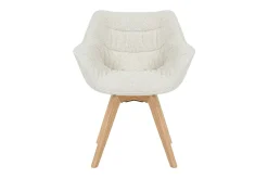 Drehbarer Stuhl THE DUTCH COMFORT beige Bouclé Tweed Soft Eichenholz