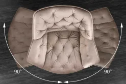 Drehbarer Stuhl THE DUTCH COMFORT greige Samt mit Armlehnen Modern Design